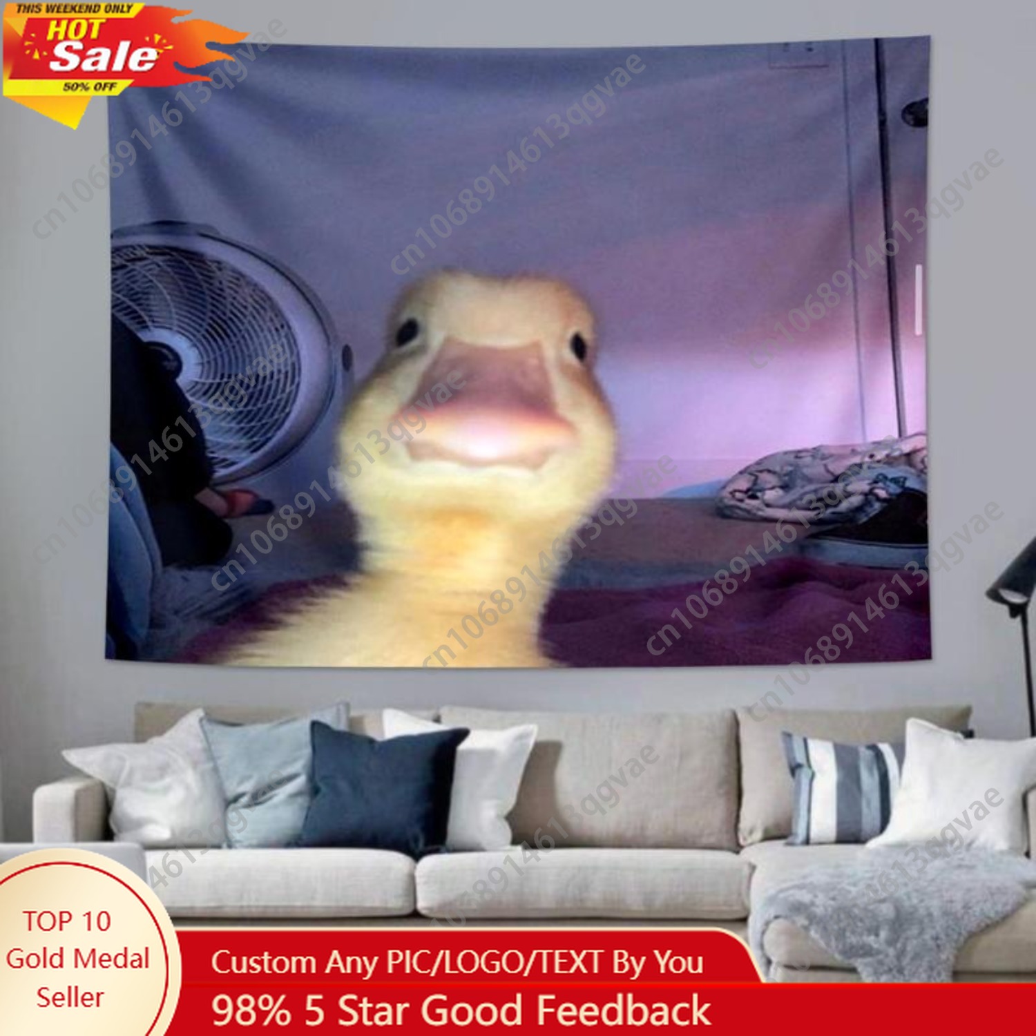 Home Decor Duck - Cute Duck Pattern Tapestry Multi-size Lovely