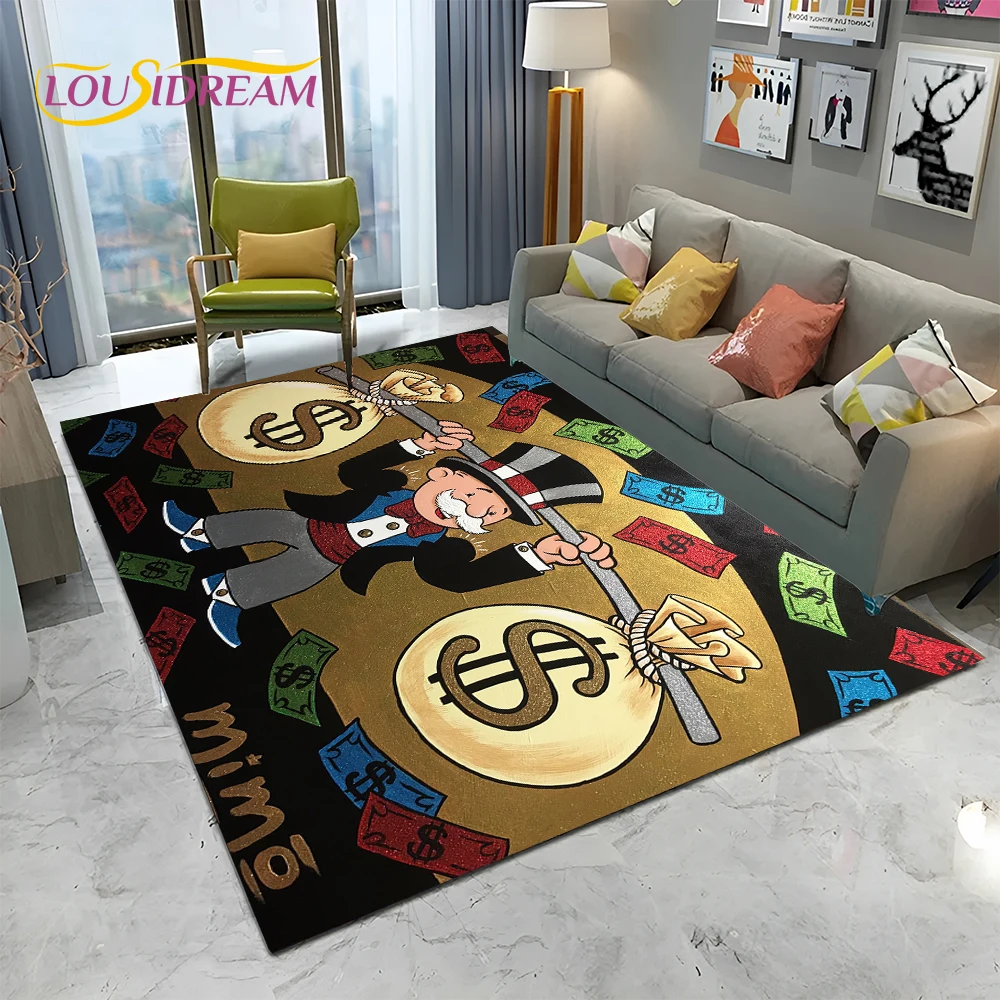 Home Decor Game Online - Retro Games Dollar Monopoly Cartoon Carpet