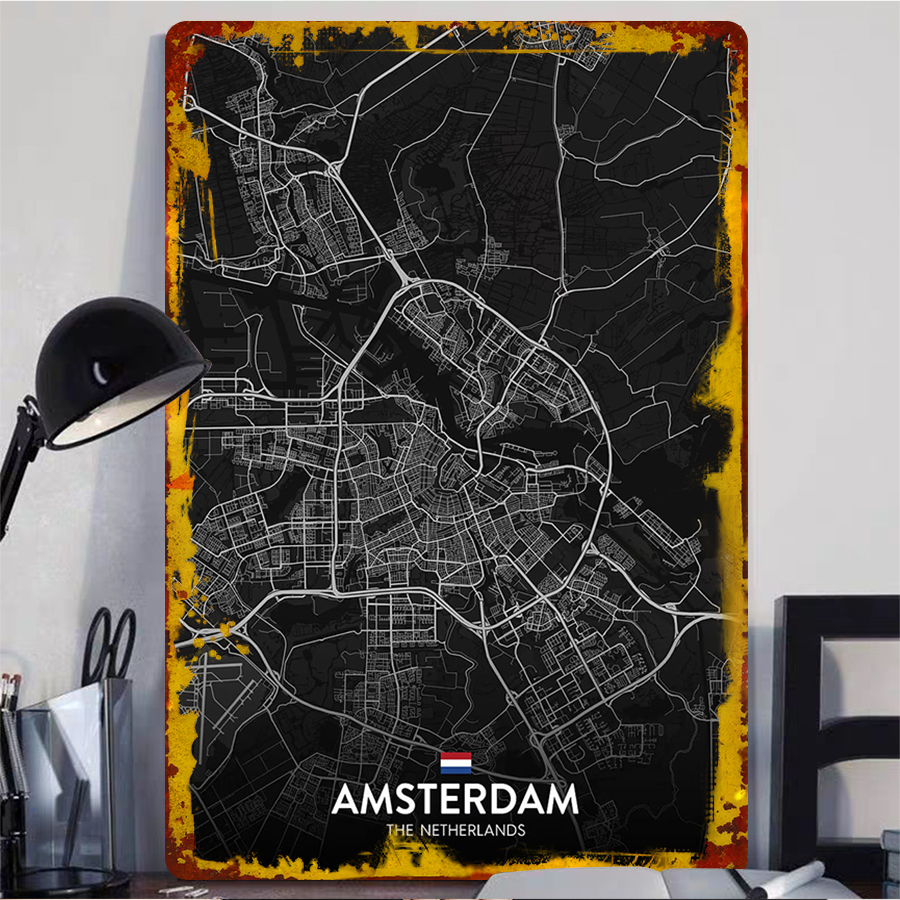 Custom Amsterdam City Map Meta - огляд і ціна Home Decor Netherlands