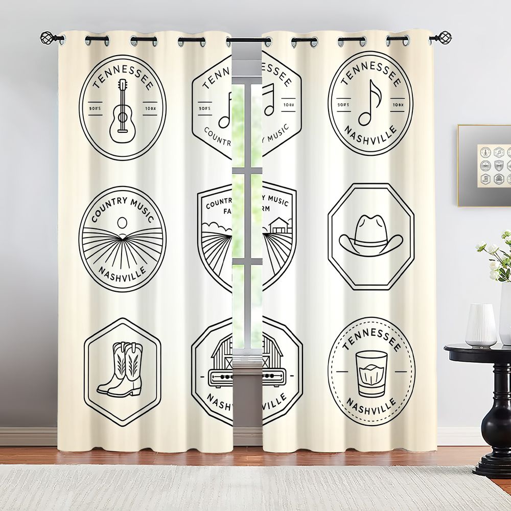 Tennessee Country Music Theme  - огляд і ціна Home Decor Curtain