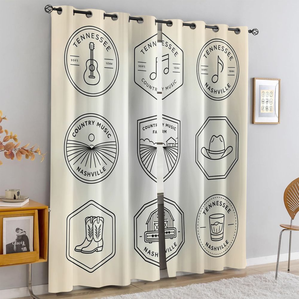 Tennessee Country Music Theme  - огляд і ціна Home Decor Curtain