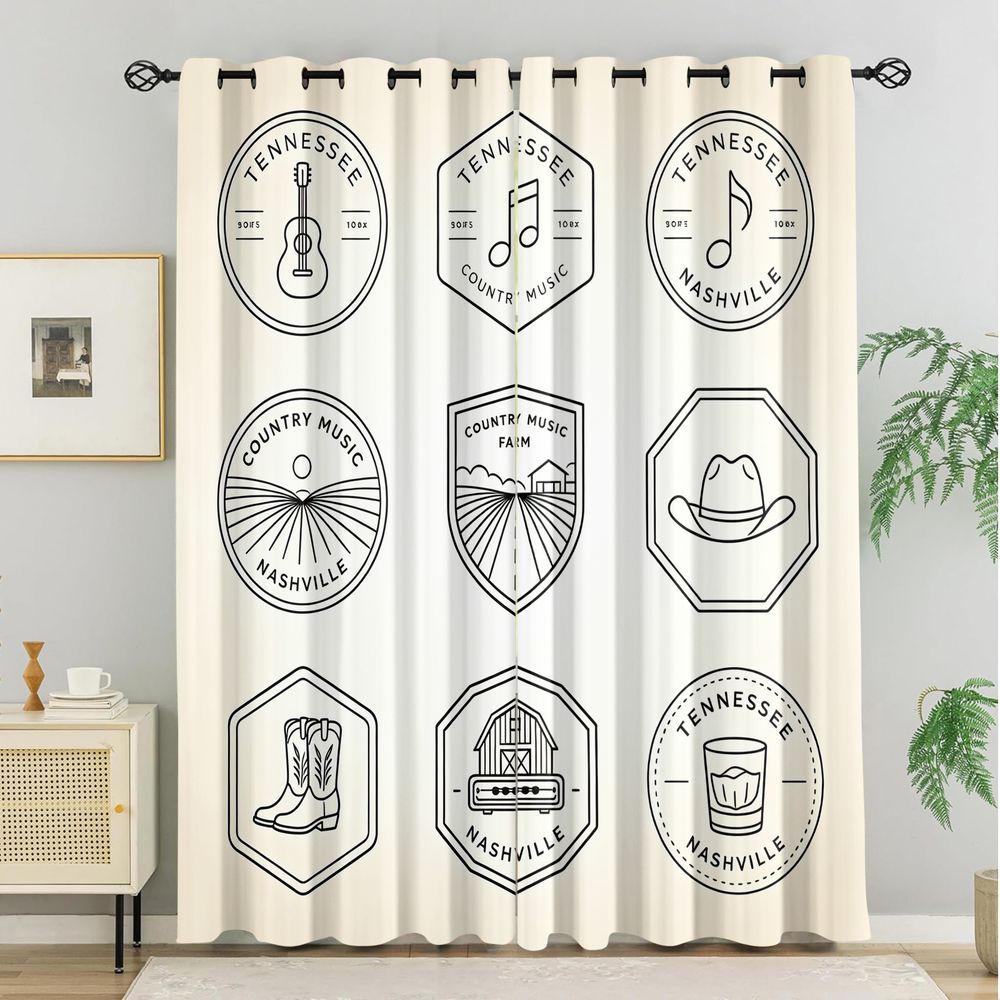 Tennessee Country Music Theme  - огляд і ціна Home Decor Curtain
