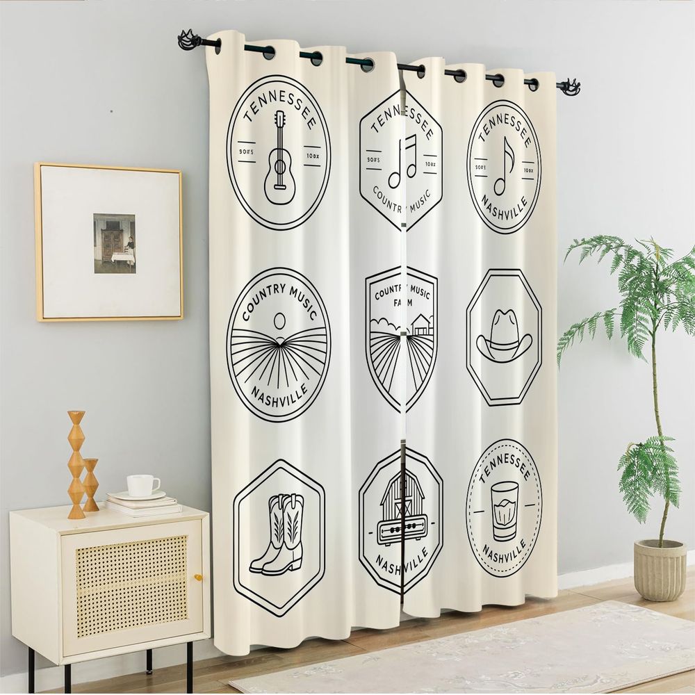 Tennessee Country Music Theme  - огляд і ціна Home Decor Curtain