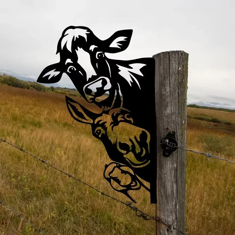 Black Rustic Metal Cow Donkey  - огляд і ціна Home Decor Duck