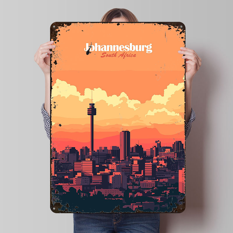 Johannesburg Skyline Printed P - огляд і ціна Home Decor Johannesburg