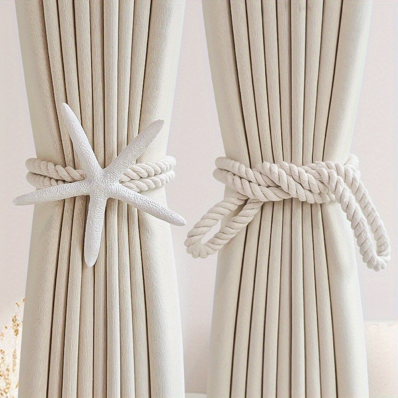 2PCS Natural Starfish Curtain  - огляд і ціна Home Decor Curtain