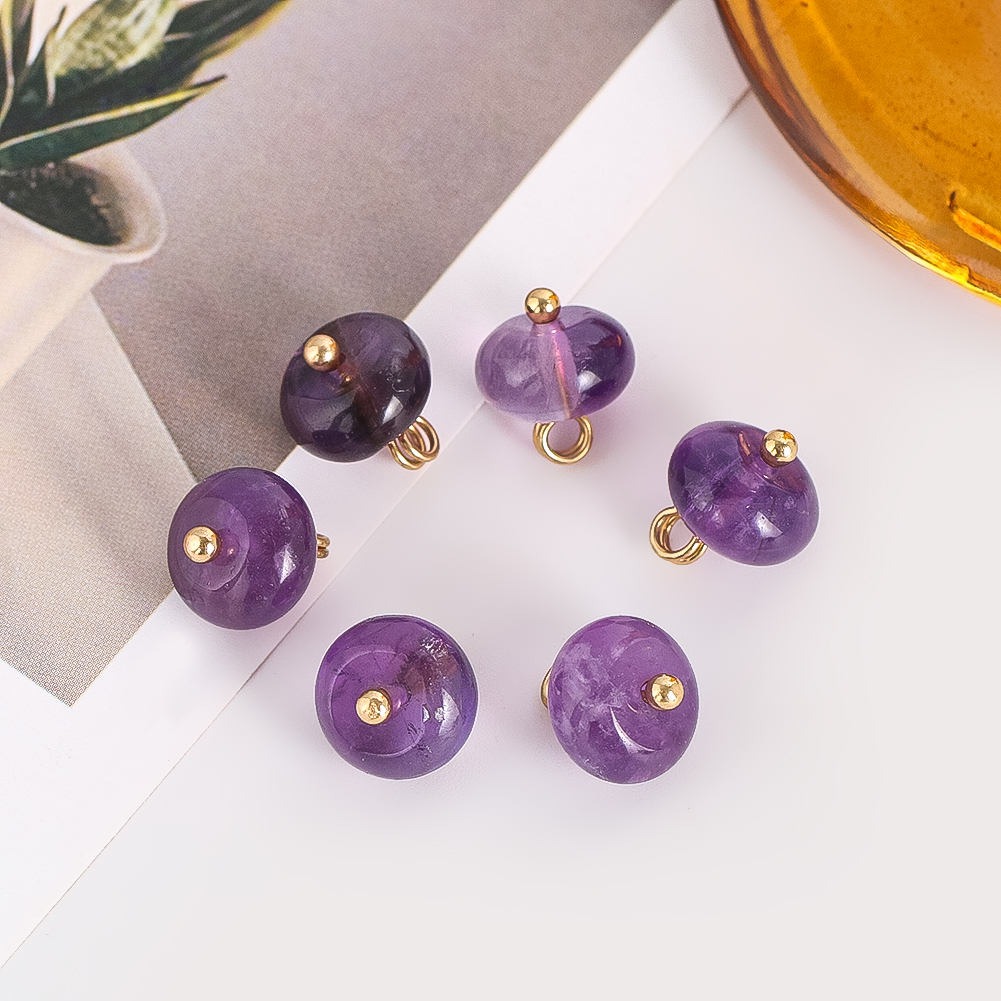 2pcs Random Amethyst Flat Bead - огляд і ціна Home Decor Curtain
