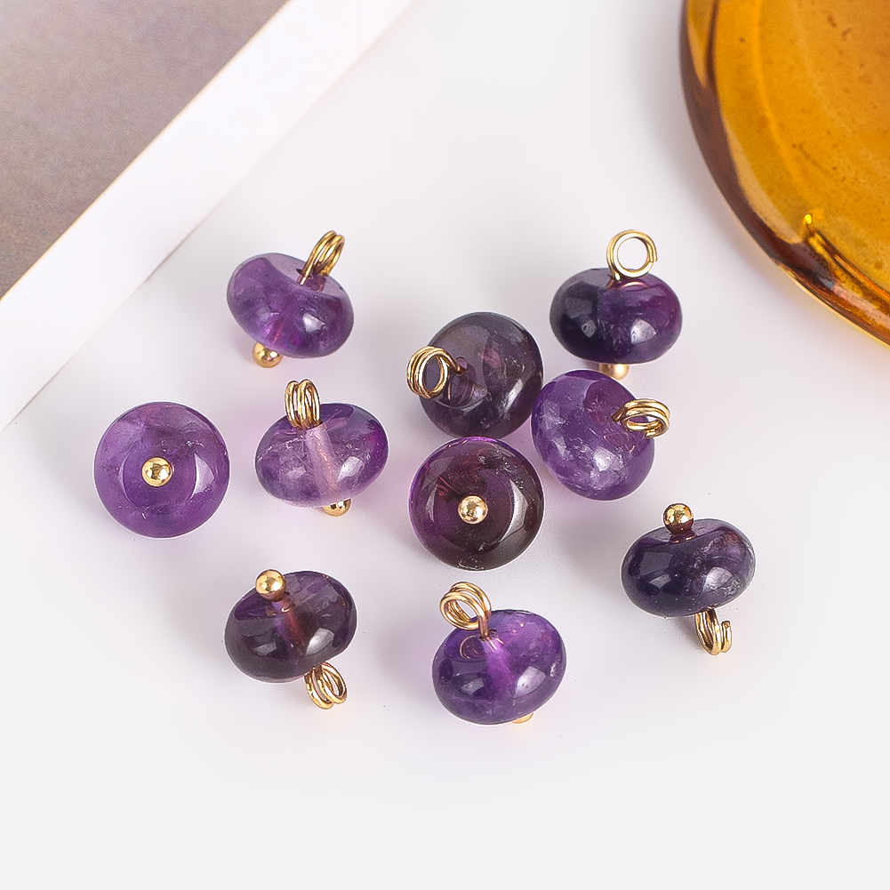 2pcs Random Amethyst Flat Bead - огляд і ціна Home Decor Curtain