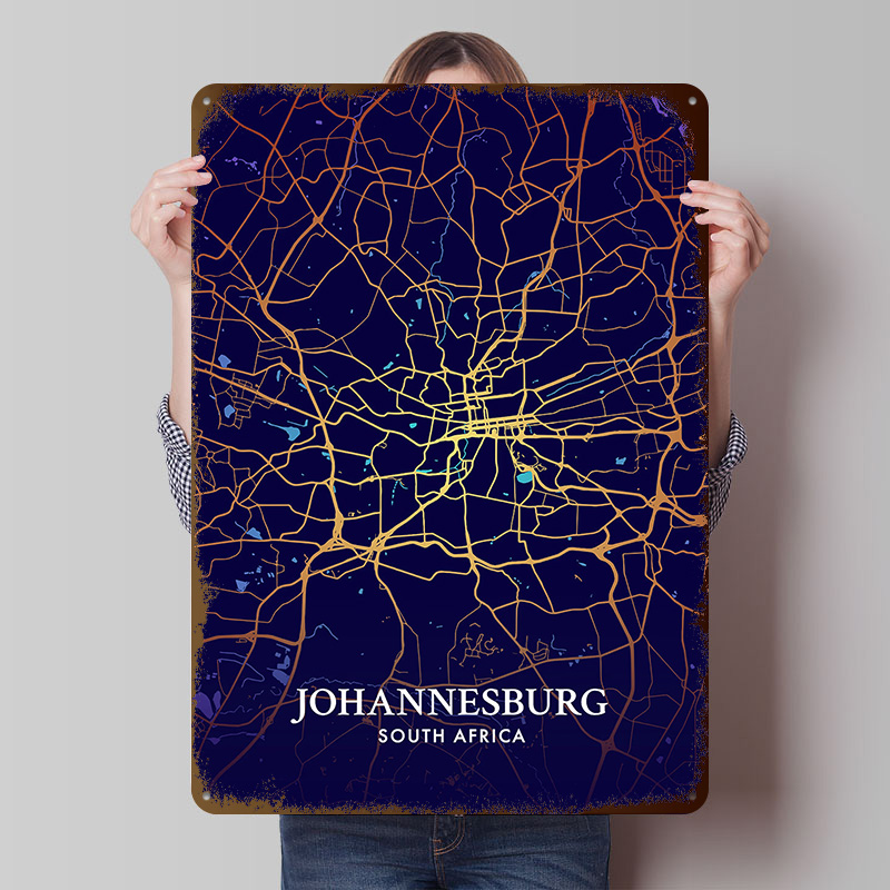 Johannesburg City Map Poster C - огляд і ціна Home Decor Johannesburg